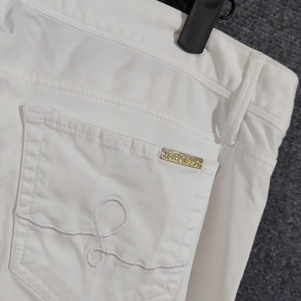 Lilly Pulitzer Pants Womens 10 White Worth Skinny Denim Jegging Stretch‎ Slim